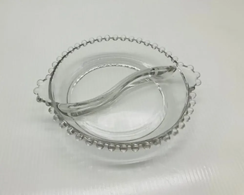 Vintage Imperial Glass Candlewick 2-Compartment Relish Dish